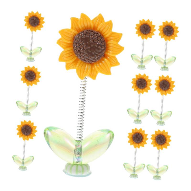 ABOOFAN 10 Stück Sonnenblumen Ornament Auto Armaturenbrett Zubehör Wackelkopf Ornamente Sonnenblumen Auto Dekoration Blumen Wackelköpfe Sonnenblumen Autozubehör Auto Armaturenbrett von ABOOFAN