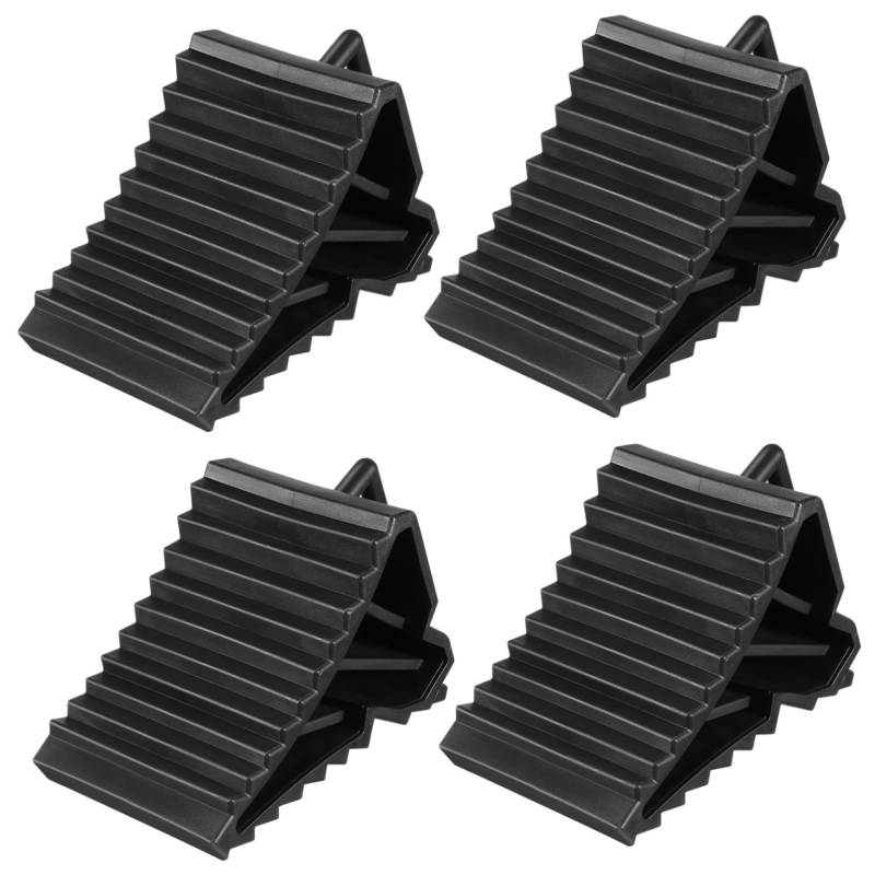 ABOOFAN 4 Stück Reifenschuh Auto Keile reifenhalter Reifenblocker Autokeil Radhalter Nivellierblöcke für Wohnwagen Unterlegkeile für Anhänger autoreifen Reifenstützkissen Radblock pp Black von ABOOFAN
