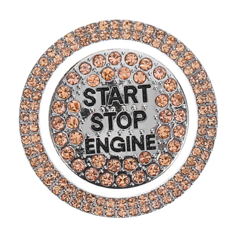 ABOOFAN Bling Push To Start Knopf Abdeckung Innenaufkleber Für Auto Auto Glitzer Autozubehör Strass Autozubehör Stopp Knopf Abdeckung Autozubehör Bling Orange Zinklegierung von ABOOFAN