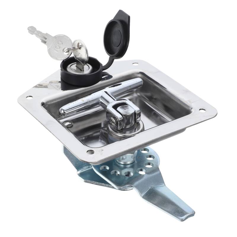 ABOOFAN Kasten Panel-Sperre Vorhängeschloss handhaben Schlüssel Handwerker sperren Schloss für Trailer Toolbox Toolbox-Paddelschloss für UTV Rostfreier Stahl Silver von ABOOFAN