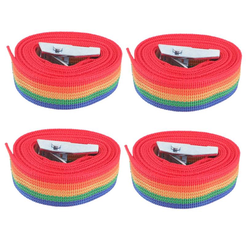 ABOOFAN Ratschen 4 Stück LKW-Gurte Schwere Ladungsgurte Gepäck-Bungee-seile Lange Bungee-seile Strapazierfähig Im Freien Spanngurte Festbinden Cargo-Bungee-seile Gummiband Stoff Draussen von ABOOFAN