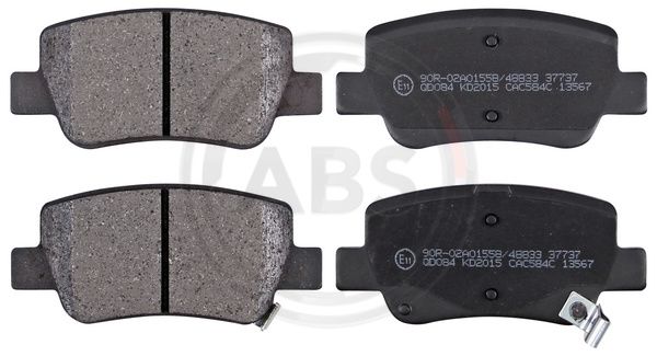 Bremsbelagsatz, Scheibenbremse Hinterachse ABS 37737 Bremsbelagsatz, Scheibenbremse Hinterachse ABS 37737 von ABS