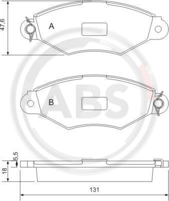Bremsbelagsatz, Scheibenbremse Vorderachse ABS 37040 von ABS