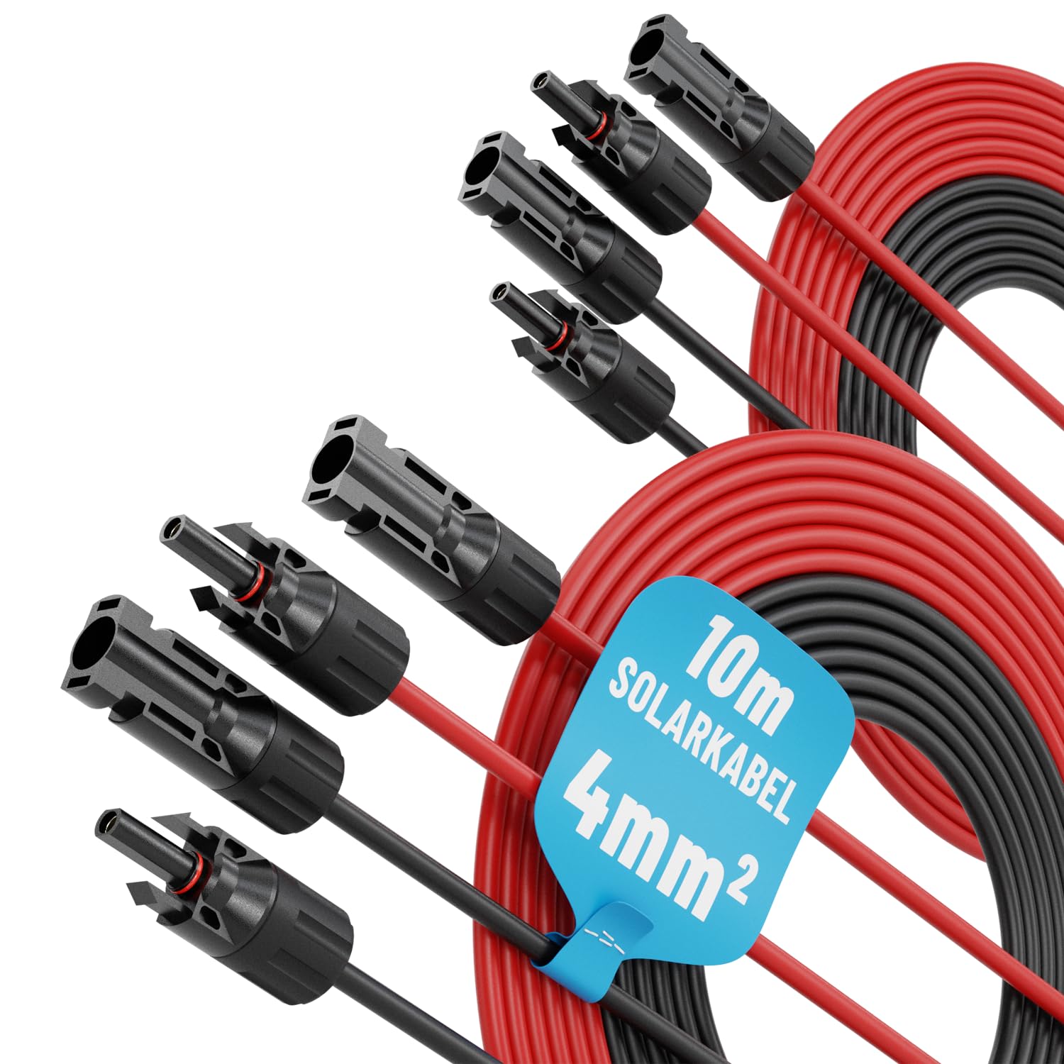 4X 10 Meter Solarkabel 4mm2 H1Z2Z2-K schwarz & rot - PV Kabel 4mm2 UV-beständig - Solarleitung 4mm2, PV Leitung, Photovoltaik Montage Zubehör, Solar Kabel 4qmm von ABSINA 4X 10 Meter Solarkabel 4mm2 H1Z2Z2-K schwarz & rot - PV Kabel 4mm2 UV-beständig - Solarleitung 4mm2, PV Leitung, Photovoltaik Montage Zubehör, Solar Kabel 4qmm von ABSINA von ABSINA