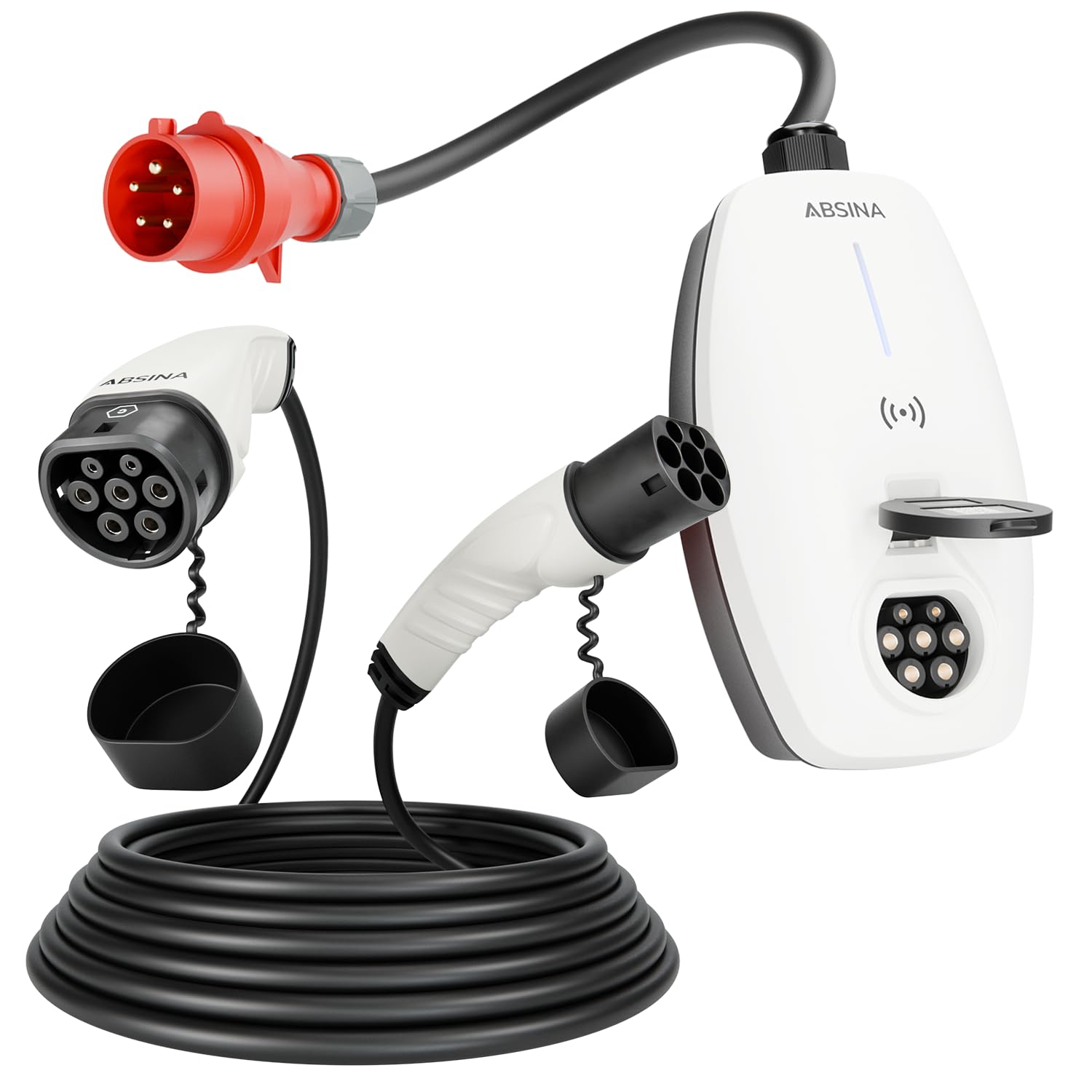 ABSINA Mobile Wallbox 11kW mit App Steuerung & 5 Meter Typ 2 Ladekabel 11kW für Elektro- & Hybridauto - 3 phasiges Ladekabel Typ 2 - Einstellbarer Ladestrom in der APP - Typ 2 Kabel Elektroauto Set ABSINA Mobile Wallbox 11kW mit App Steuerung & 5 Meter Typ 2 Ladekabel 11kW für Elektro- & Hybridauto - 3 phasiges Ladekabel Typ 2 - Einstellbarer Ladestrom in der APP - Typ 2 Kabel Elektroauto Set von ABSINA