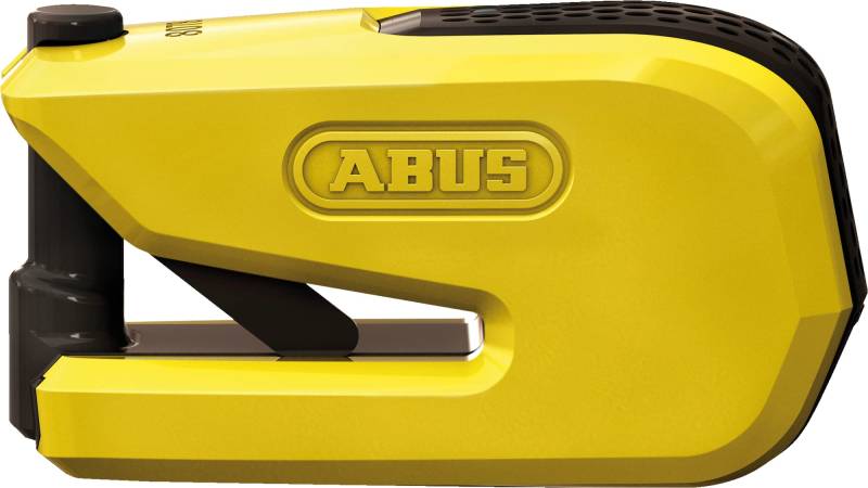 ABUS Bremsscheibenschloss 8078 Detecto YE SRA SmartX 2.0 - smartes Motorradschloss - öffnen per Smartphone - 100 dB Alarm Sicherheitslevel 18 - Gelb von ABUS