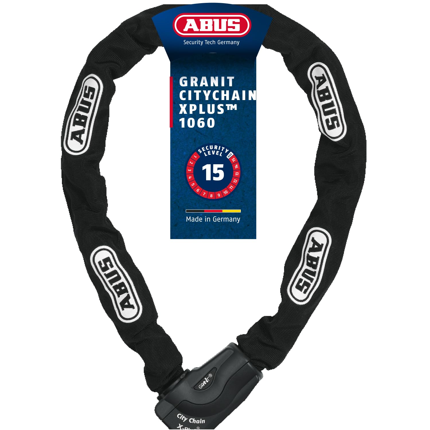 ABUS Unisex CityChain 1060/110 Kettenschloss mit Codekarte Schluesselschloss, Schwarz, 110 cm ABUS Unisex CityChain 1060/110 Kettenschloss mit Codekarte Schluesselschloss, Schwarz, 110 cm von ABUS