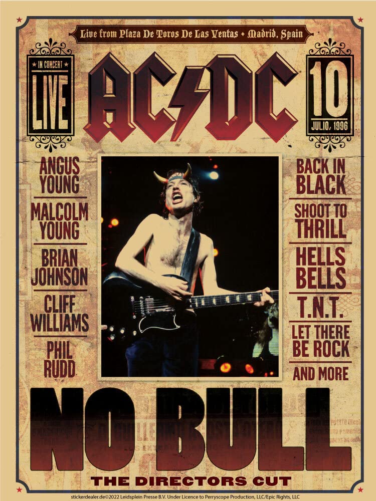 AC/DC Aufkleber No Bull - The Directors Cut Sticker Rock Heavy ca. 13x10 cm von AC/DC