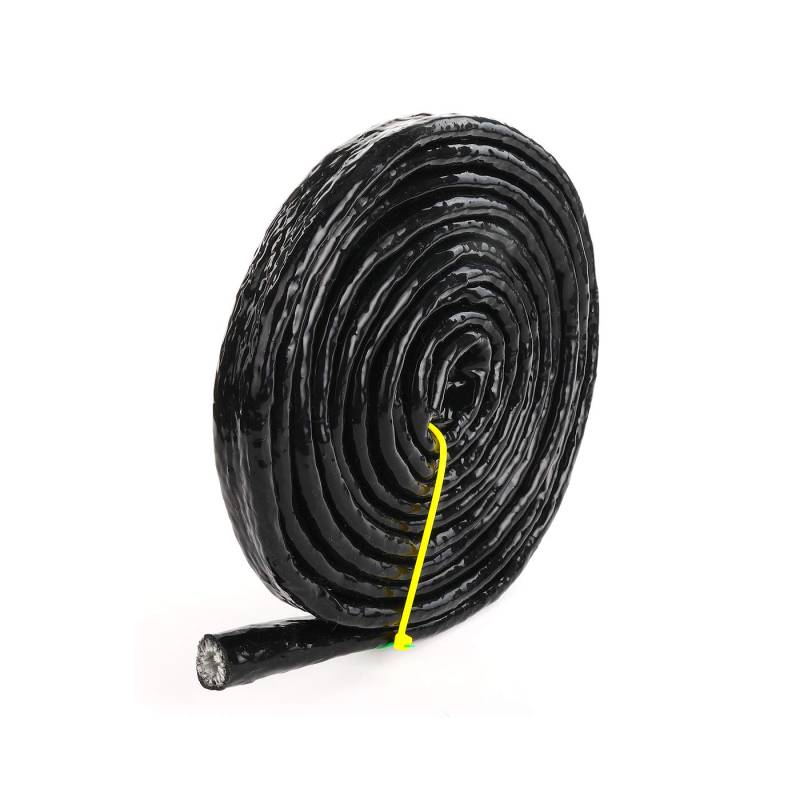 AC PERFORMANCE 1,27 cm ID schwarz silikonbeschichtete Fiberglas-Hitzeschirmte Feuerschutzhülse für Schlauchleitungen und elektrische Verkabelung, 1,27 cm ID, 12,7 mm ID) von AC PERFORMANCE