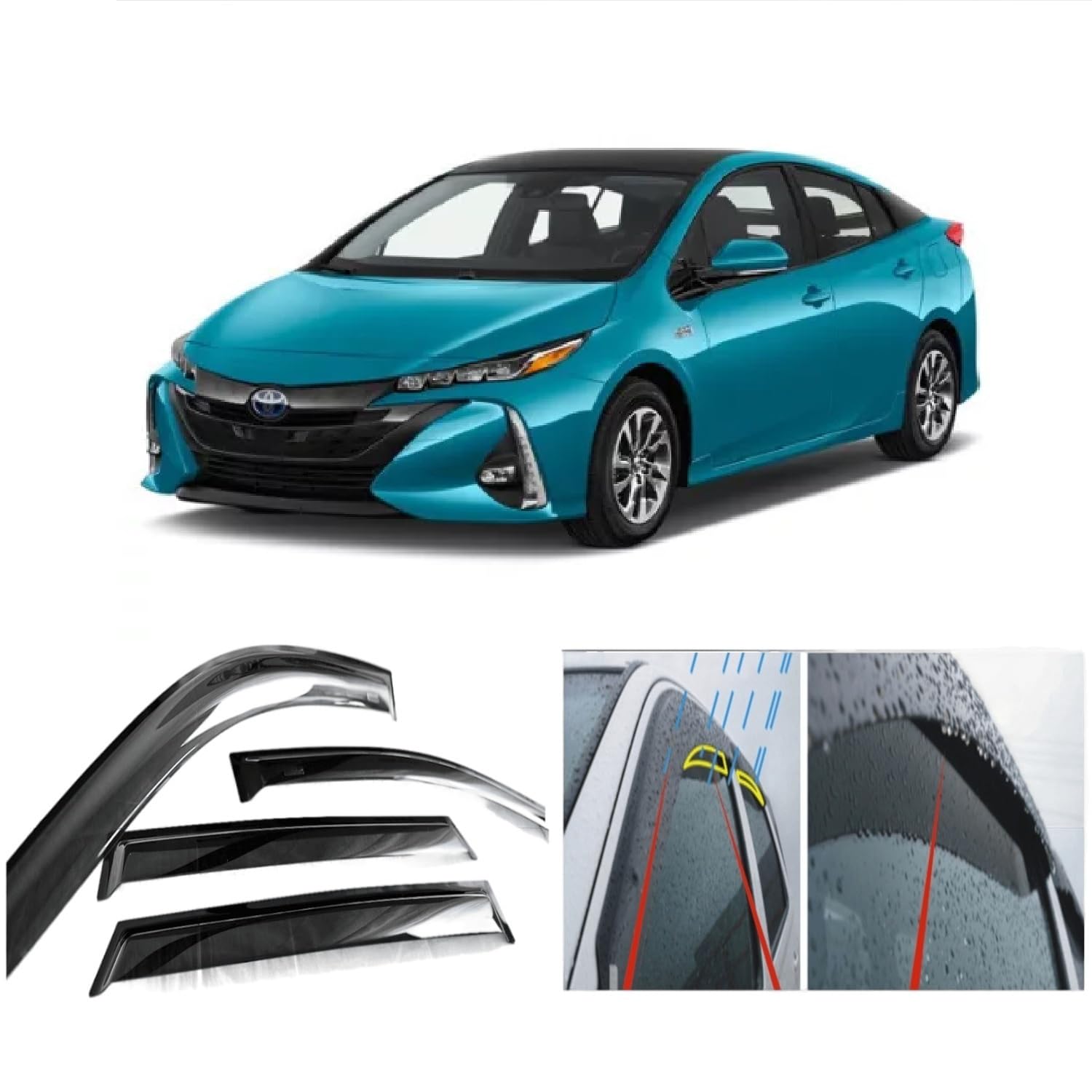 4x Windabweiser Kompatibel Für Toyota Prius XW50 2015 2016 2017 2018 2019 2020 Dunkel Getöntes Premium Qualität Acrylglas PMMA Regenabweiser Abweiser 4x Windabweiser Kompatibel Für Toyota Prius XW50 2015 2016 2017 2018 2019 2020 Dunkel Getöntes Premium Qualität Acrylglas PMMA Regenabweiser Abweiser von AC WOW