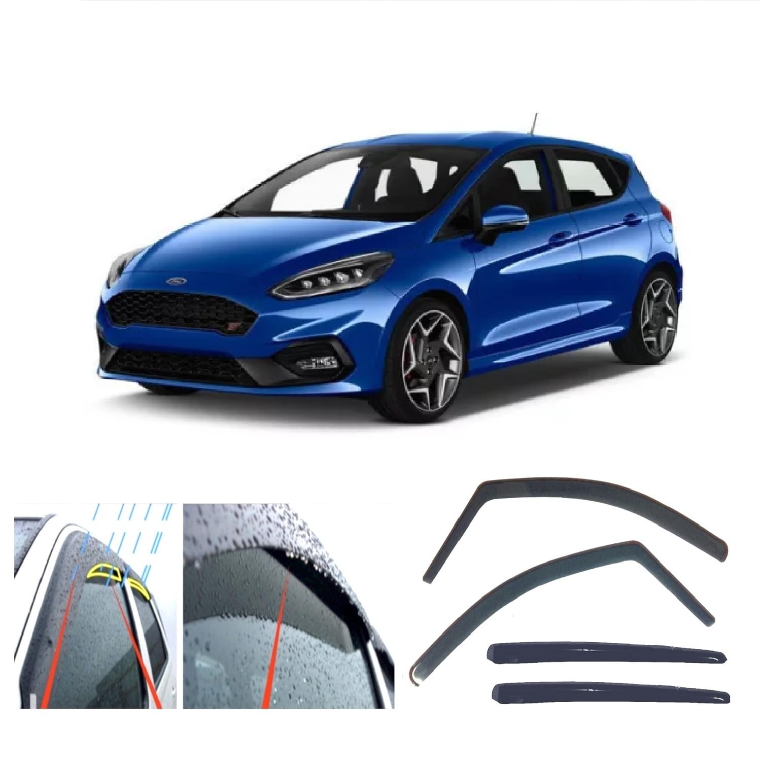 4X Windabweiser kompatibel mit Ford Fiesta MK7 5-Türer Schrägheck 2017 2018 2019 2020 2021 2022 2023 Acrylglas PMMA Regenabweiser Abweiser 4X Windabweiser kompatibel mit Ford Fiesta MK7 5-Türer Schrägheck 2017 2018 2019 2020 2021 2022 2023 Acrylglas PMMA Regenabweiser Abweiser von AC WOW