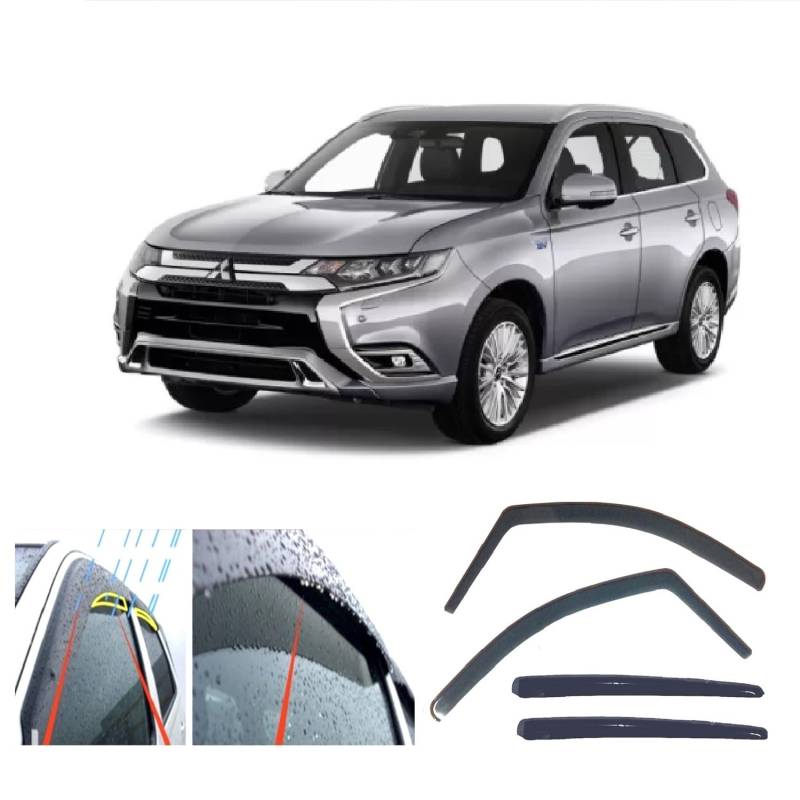 4x Windabweiser kompatibel mit Mitsubishi Outlander 2013-heute Acrylglas von AC WOW