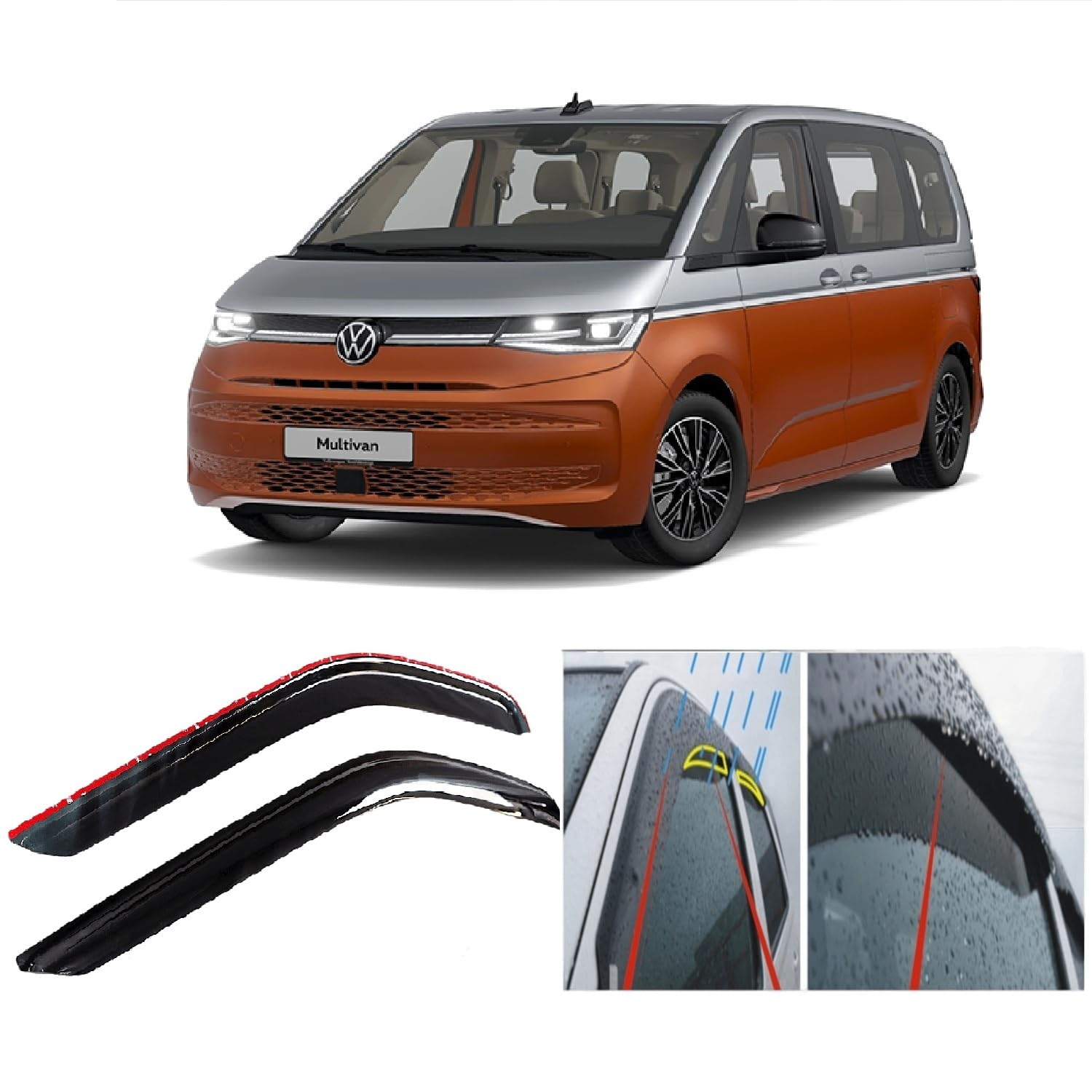 AC WOW 2x Windabweiser Rin Guards für Volkswagen für VW Multivan T7 2022 2023 2024 2025 2026 Extern AC WOW 2x Windabweiser Rin Guards für Volkswagen für VW Multivan T7 2022 2023 2024 2025 2026 Extern von AC WOW