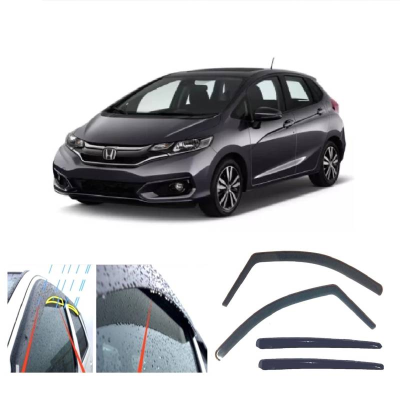 AC WOW 4 x Regen-Windabweiser für Honda Jazz / Fit 2013 2014 2015 2016 2017 2018 2019 2013.8 cm K von AC WOW