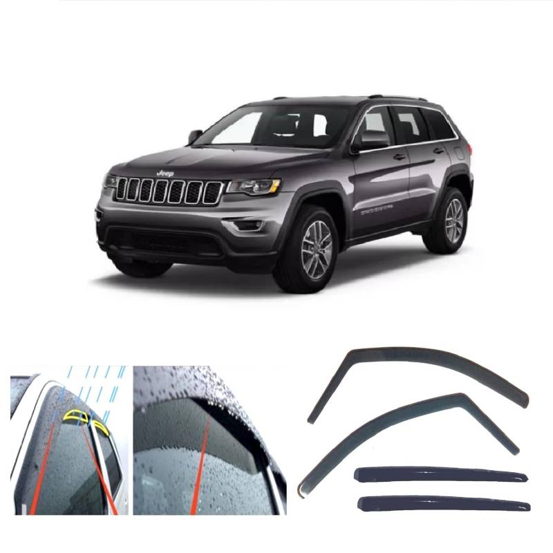 AC WOW 4X Windabweiser Für Jeep Grand Cherokee 2011 2012 2013 2014 2015 2016 2017 2018 2019 2020 2021 In-Kanal von AC WOW
