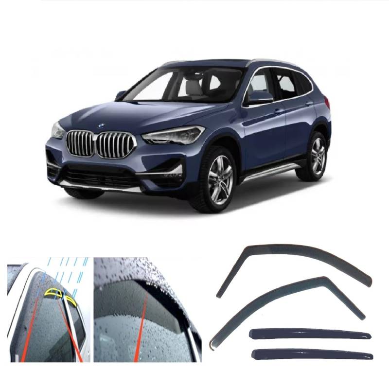 AC WOW 4 x Regenschutz Windabweiser für BMW X1 (F48) 2015 2016 2017 2018 2019 2020 2021 2022 von AC WOW
