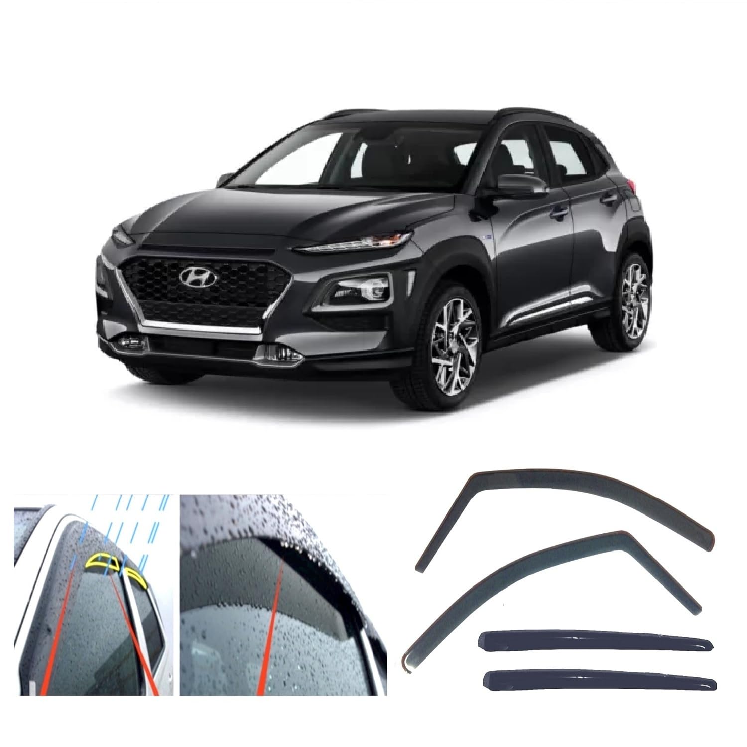 AC WOW 4x Regenwindabweiser für Hyundai Kona 2017 2018 2019 2020 2021 2022 2023 AC WOW 4x Regenwindabweiser für Hyundai Kona 2017 2018 2019 2020 2021 2022 2023 von AC WOW