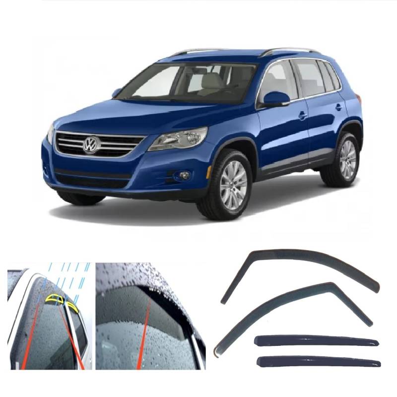 AC WOW 4x Regenwindabweiser für Volkswagen Tiguan (5N) 2007 2008 2009 2010 2011 2012 2013 2014 2015 2016 von AC WOW