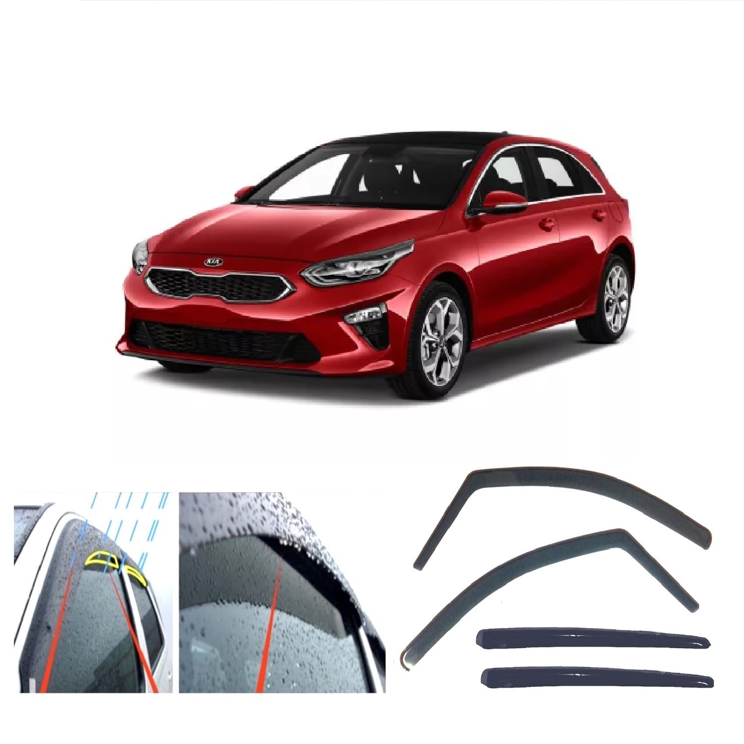AC WOW 4x Windabweiser für Kia Ceed 5-Türer Schrägheck 2018 2019 2020 2021 2022 2023 2024 2025 2026 AC WOW 4x Windabweiser für Kia Ceed 5-Türer Schrägheck 2018 2019 2020 2021 2022 2023 2024 2025 2026 von AC WOW