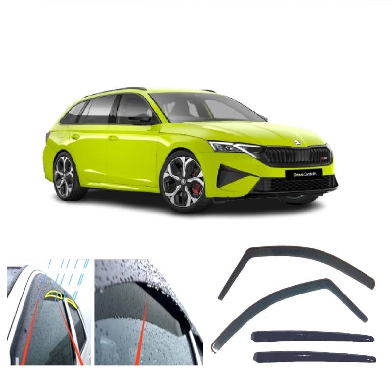 AC WOW 4x Windabweiser für Skoda Octavia 5-Türer Kombi SW Kombi 2019 2020 2021 2022 2023 2024 2025 von AC WOW