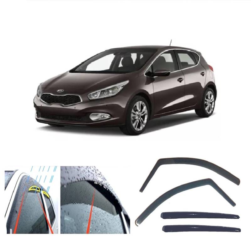 Windabweiser für Kia Ceed 5-Türer 2012 2013 2014 2015 2016 2017 2018, 4 Stück von AC WOW