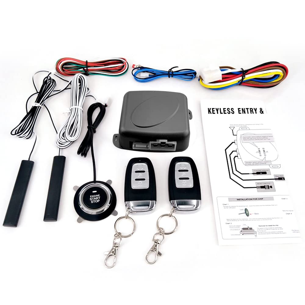ACAGALA 9 Stücke Auto SUV Schalter Keyless Entry Engine Start Alarm System Taster Remote Starter Stop Auto Diebstahlsicherung ACAGALA 9 Stücke Auto SUV Schalter Keyless Entry Engine Start Alarm System Taster Remote Starter Stop Auto Diebstahlsicherung von ACAGALA