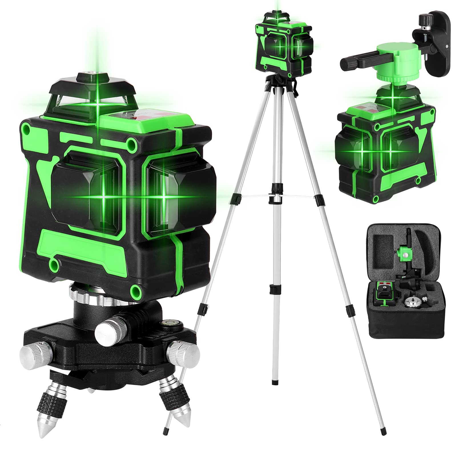 ACAGALA Multifunctional 3D 12 Lines Self-leveling Laser Level with 1.2M 3 Heights Adjustable Alloy Extension Bar Tripod Stand and Carrying Bag ACAGALA Multifunctional 3D 12 Lines Self-leveling Laser Level with 1.2M 3 Heights Adjustable Alloy Extension Bar Tripod Stand and Carrying Bag von ACAGALA