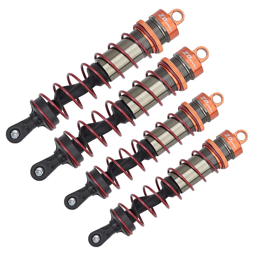 Acagala 1/8 RC -Autometallmetallöldruck Einstellbar 2pcs Vorderer Stoßdämpfer 2 -pcs Heckschockdämpfer (Orange) von ACAGALA