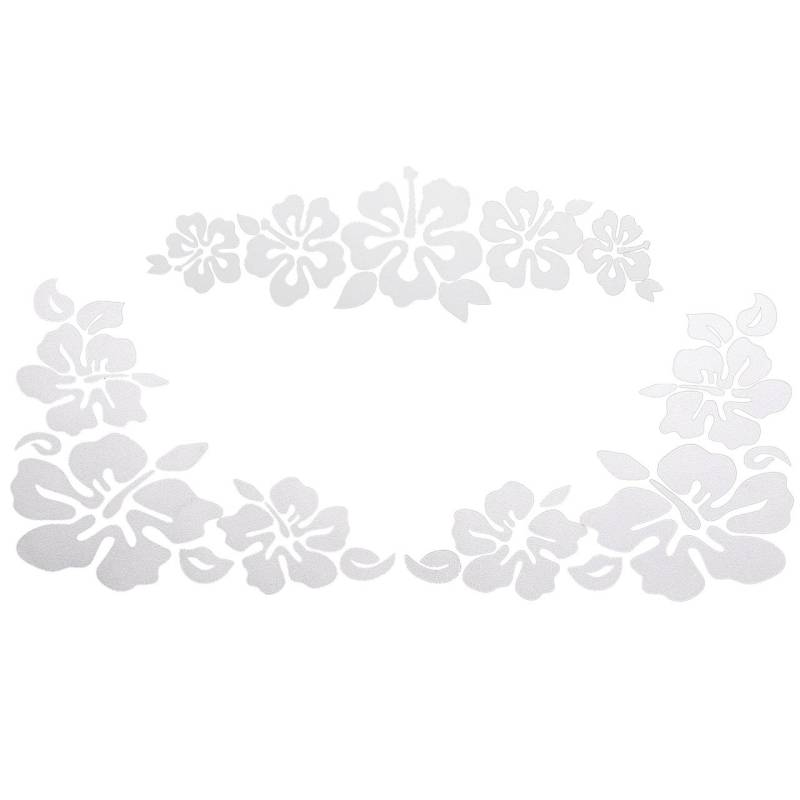 ACBungji Hibiskus Autoaufkleber Blumen blumenaufkleber autotattoos selbstklebend Aufkleber Fenster Schwarz Weiß wasserfest (Weiß Blume) von ACBungji