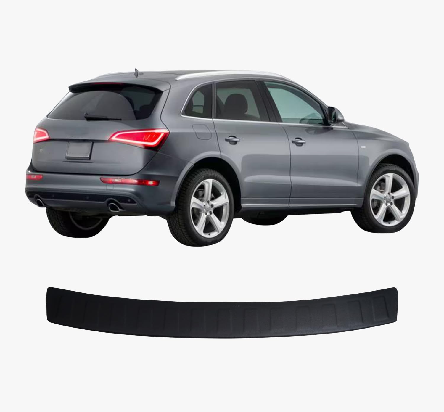 Heckstoßstangenschutz für Audi Q5 SUV (2008-2016), Kratzschutzleisten aus ABS-Kunststoff in Metallic-Optik, Autozubehör, Kofferraumschutz hinten von ACCESSOIRES FRANCE AUTO