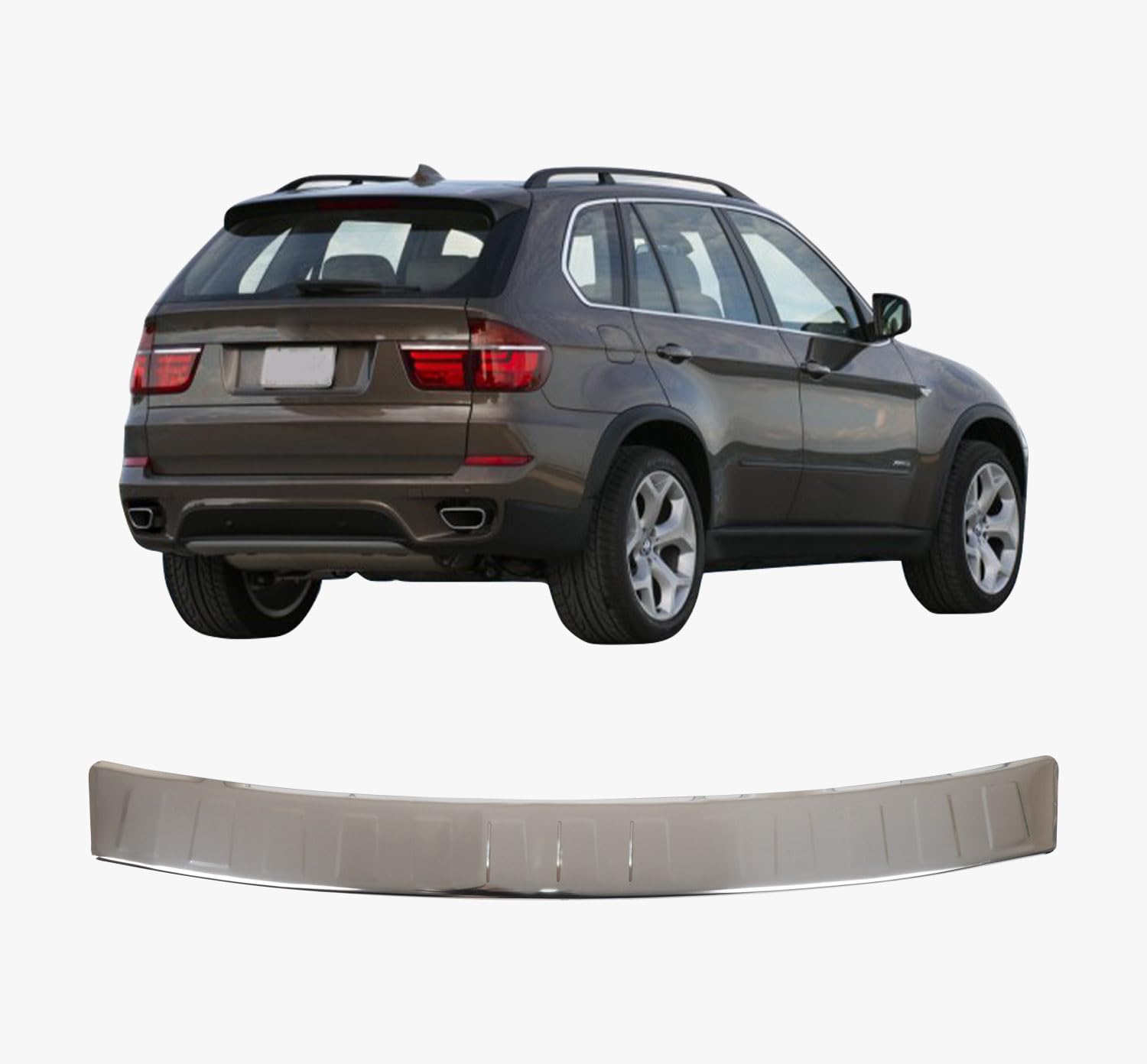 Heckstoßstangenschutz für BMW X6 E71 E72 (2008-2014) Stoßstangenschutz Verkleidung Kratzschutz Edelstahl Chrom Einstiegsleisten Auto Zubehör Heckklappe von ACCESSOIRES FRANCE AUTO