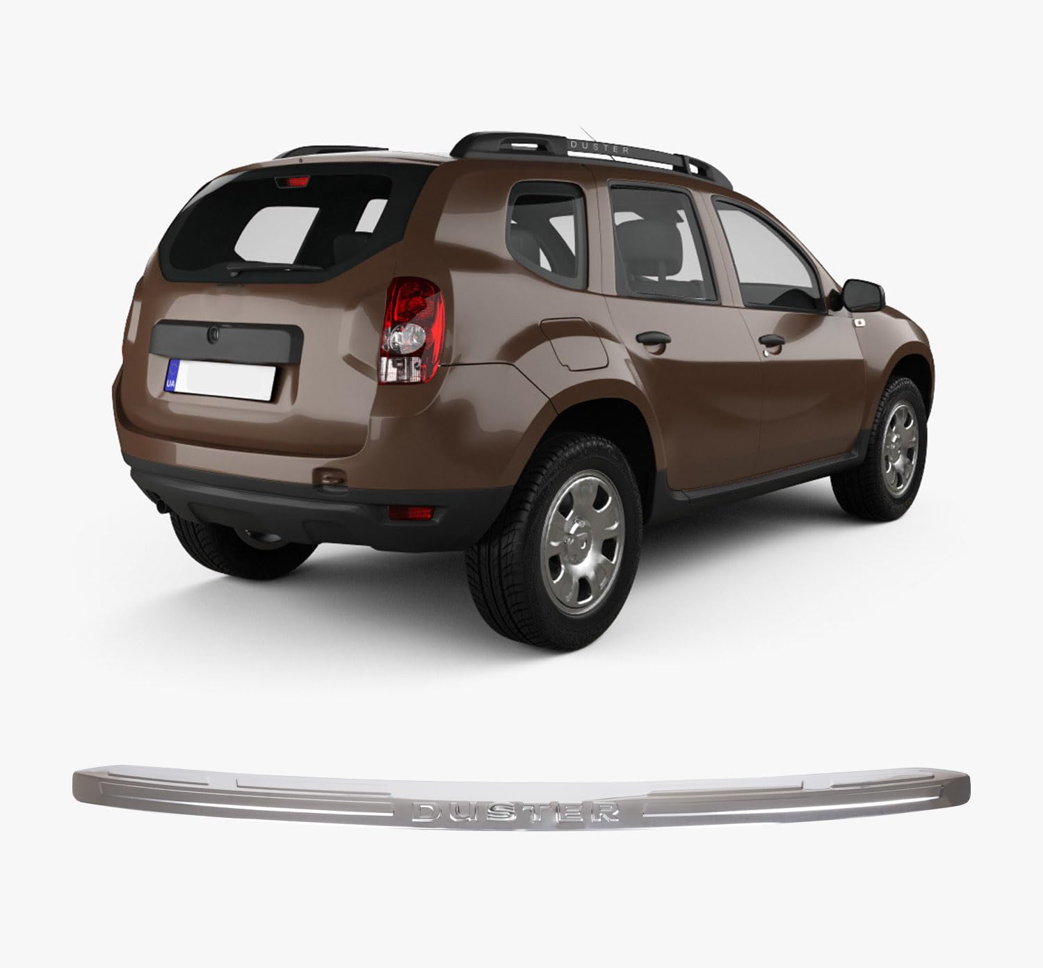 Heckstoßstangenschutz für Dacia Duster (2018 und Plus), Zierleiste zum Schutz vor Kratzern aus verchromtem Edelstahl, Autozubehör, Kofferraumschutz hinten. von ACCESSOIRES FRANCE AUTO