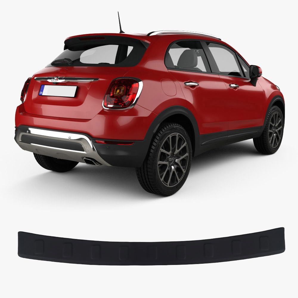 Heckstoßstangenschutz für Fiat 500X (2014 und Plus), Kratzschutzleisten aus ABS-Kunststoff in Metallic-Optik, Autozubehör, Kofferraumschutz hinten von ACCESSOIRES FRANCE AUTO