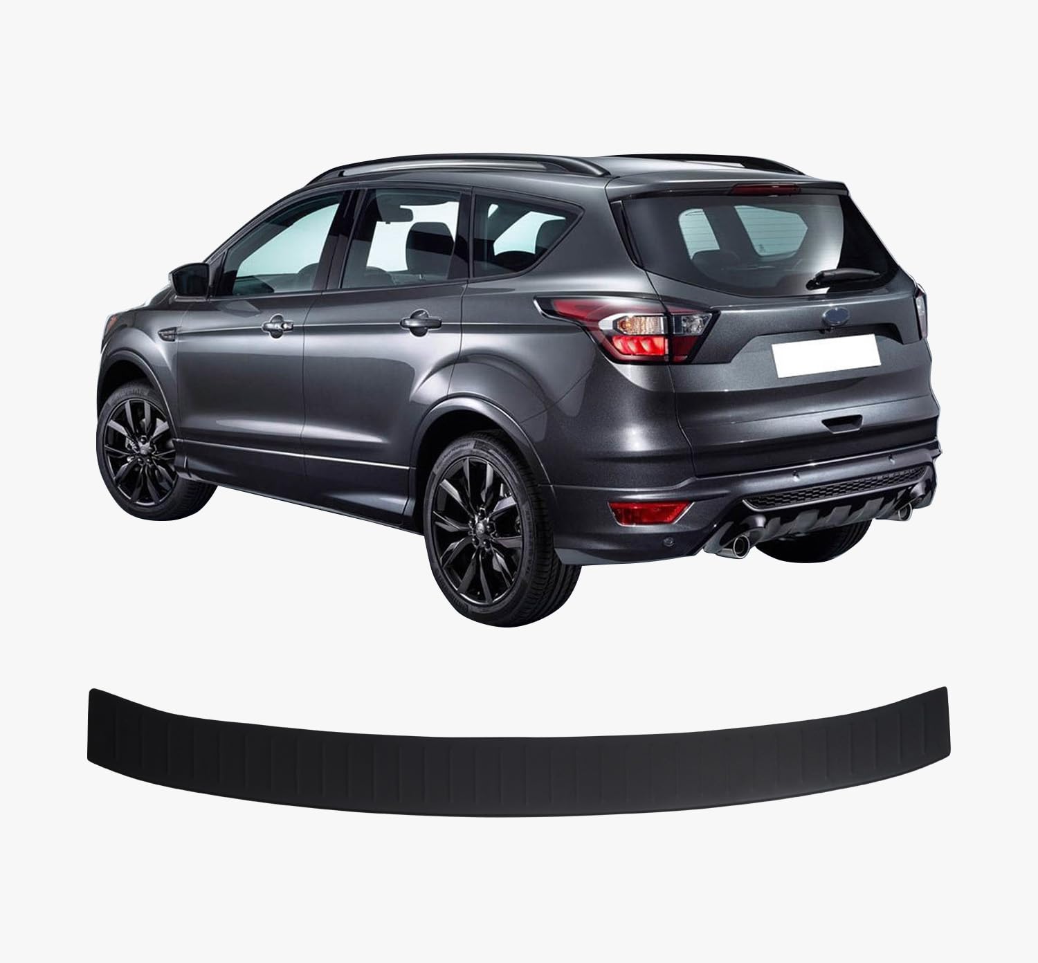 Heckstoßstangenschutz für Ford KUGA 2 (2012-2017), Kratzschutz, ABS-Kunststoff, Metalloptik, Autozubehör, Kofferraum-Schutz hinten von ACCESSOIRES FRANCE AUTO