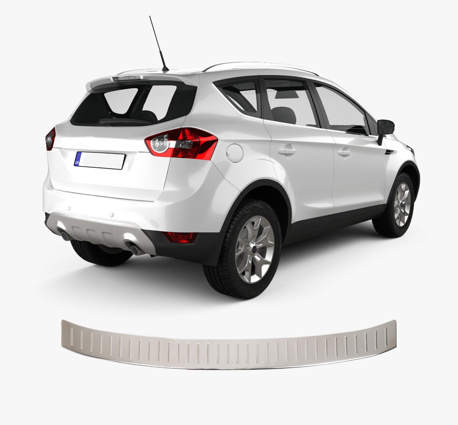 Heckstoßstangenschutz für Ford KUGA II (2012-2017), Stoßstangenschutz aus Edelstahl, verchromt, Autozubehör, Kofferraumschutz hinten von ACCESSOIRES FRANCE AUTO