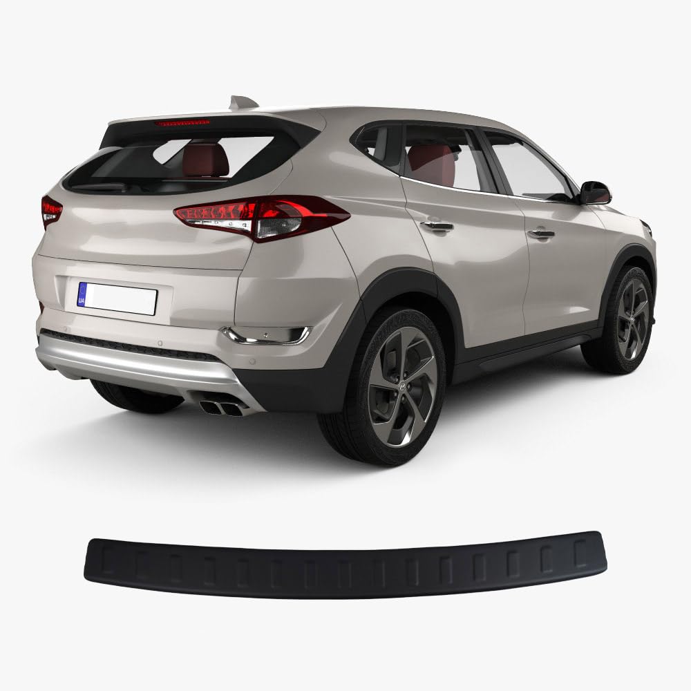 Heckstoßstangenschutz für Hyundai Tucson 3 (2018 und Plus), Kratzschutzleiste, ABS Kunststoff Metalloptik, Autozubehör, Kofferraumschutz von ACCESSOIRES FRANCE AUTO