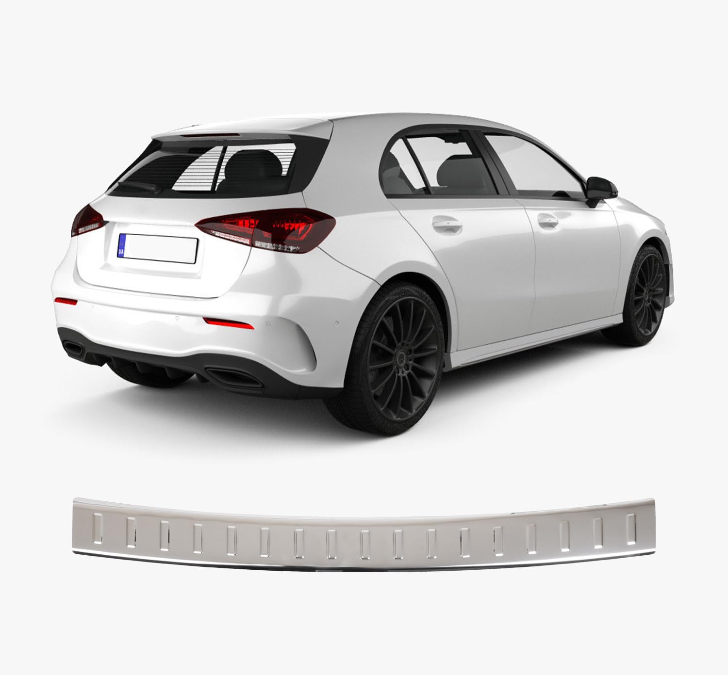 Heckstoßstangenschutz für MB A-Class W177 (2019 und Plus), Stoßstangenschutz, Verchromte Edelstahl-Schwelle für Auto, Kofferraumschutz hinten von ACCESSOIRES FRANCE AUTO