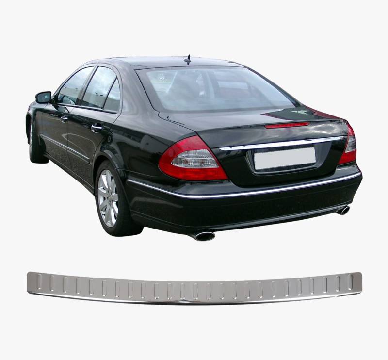 Heckstoßstangenschutz für MB E-Klasse W211 (2003-2009) Stoßstangenschutz Verkleidung Kratzschutz Edelstahl Chrom Einstiegsleisten Autozubehör Heckklappenschutz von ACCESSOIRES FRANCE AUTO