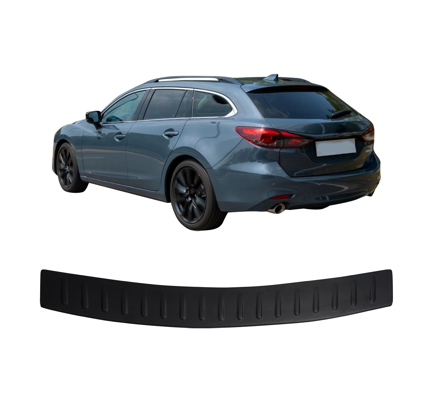 Heckstoßstangenschutz für Mazda 6 GJ SW (2014-2021), Kratzschutzleiste, ABS Kunststoff Metalloptik, Autozubehör, Heckklappenschutz von ACCESSOIRES FRANCE AUTO