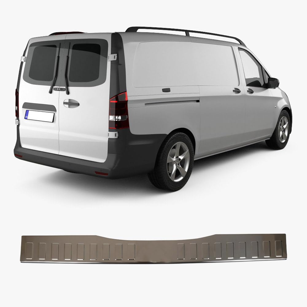 Heckstoßstangenschutz für Mercedes Benz VITO W447 (2014 und Plus) Verkleidung Kratzschutz Edelstahl Chrom Einstiegsleisten Autozubehör Heckklappenschutz von ACCESSOIRES FRANCE AUTO