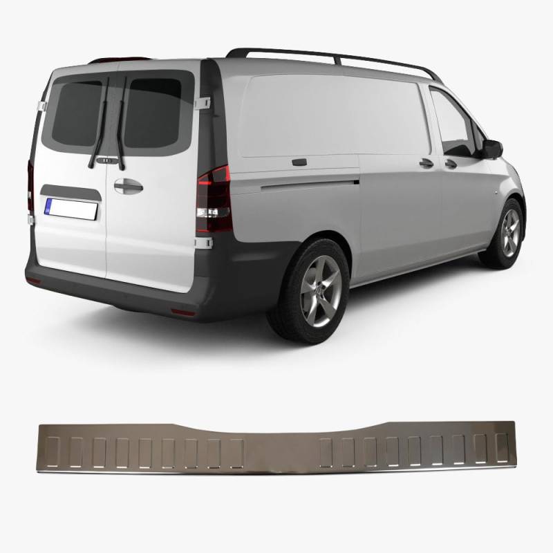 Heckstoßstangenschutz für Mercedes Benz VITO W447 (2014 und Plus) Verkleidung Kratzschutz Edelstahl Chrom Einstiegsleisten Autozubehör Heckklappenschutz von ACCESSOIRES FRANCE AUTO