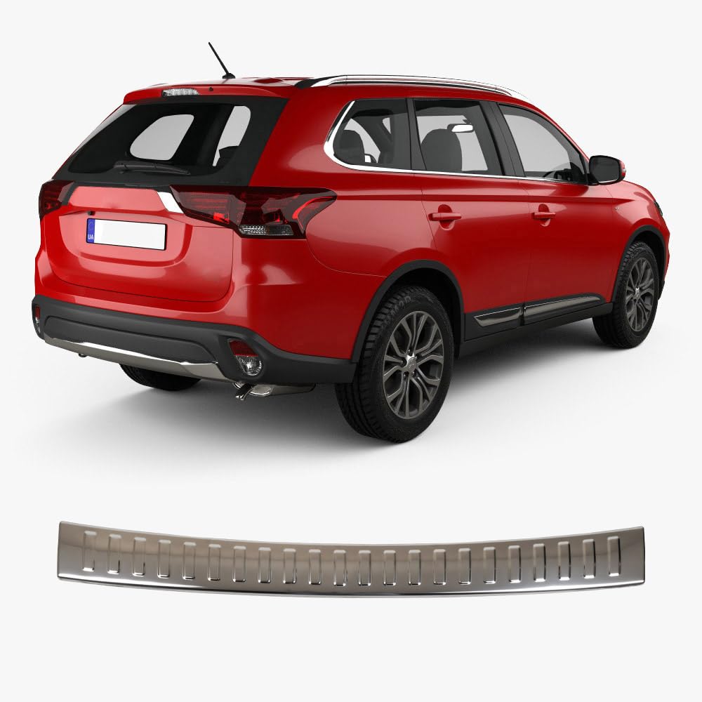 Heckstoßstangenschutz für Mitsubishi Outlander 3 (2015-2019) Stoßstangenschutz Verkleidung Kratzschutz Edelstahl Chrom Einstiegsleisten Autozubehör Heckklappenschutz von ACCESSOIRES FRANCE AUTO