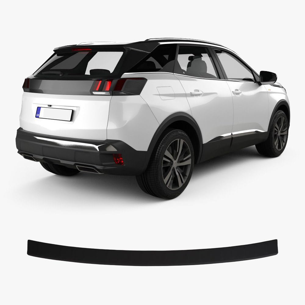 Heckstoßstangenschutz für Peugeot 3008 II 2016 ET Plus, Kratzschutz, ABS Kunststoff Metalloptik, Autozubehör, Heckklappenschutz von ACCESSOIRES FRANCE AUTO