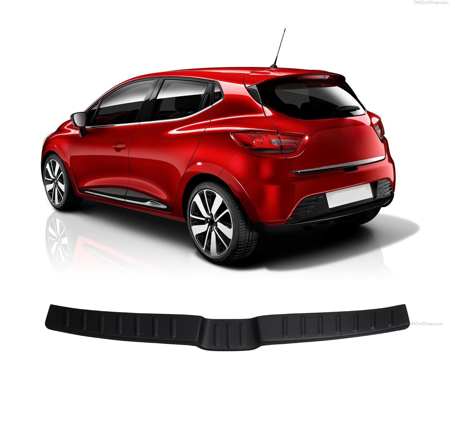Heckstoßstangenschutz für Renault Clio 4 (2012-2019) Stoßstangenschutz, Kratzschutz, ABS-Kunststoff, Metalloptik, Autozubehör, Kofferraumschutz hinten von ACCESSOIRES FRANCE AUTO