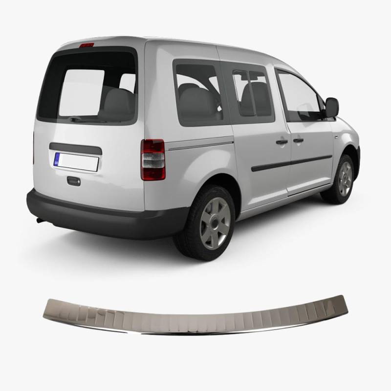 Heckstoßstangenschutz für VW Caddy 2 (2003-2010) Stoßstangenschutz Verkleidung Kratzschutz Edelstahl Chrom Einstiegsleisten Autozubehör Heckklappenschutz von ACCESSOIRES FRANCE AUTO