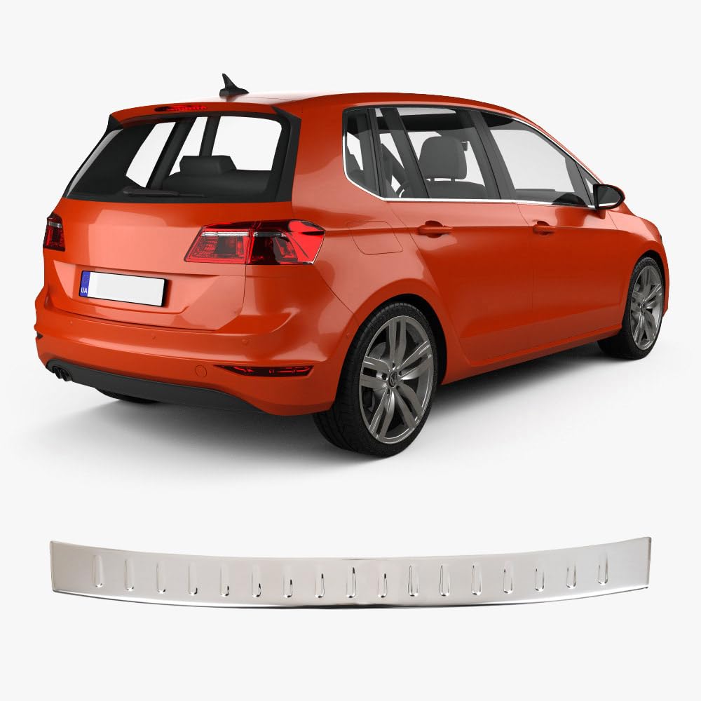 Heckstoßstangenschutz für VW Golf SPORTSVAN (2012-2019), Stoßstangenschutz, Zierleiste gegen Kratzer, Edelstahl verchromt, Autozubehör, Kofferraumschutz hinten von ACCESSOIRES FRANCE AUTO