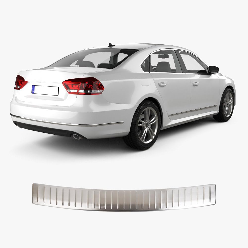 Heckstoßstangenschutz für VW Passat B7 SW (2010-2015) Stoßstangenschutz Verkleidung Kratzschutz Edelstahl Chrom Einstiegsleisten Autozubehör Heckklappenschutz von ACCESSOIRES FRANCE AUTO
