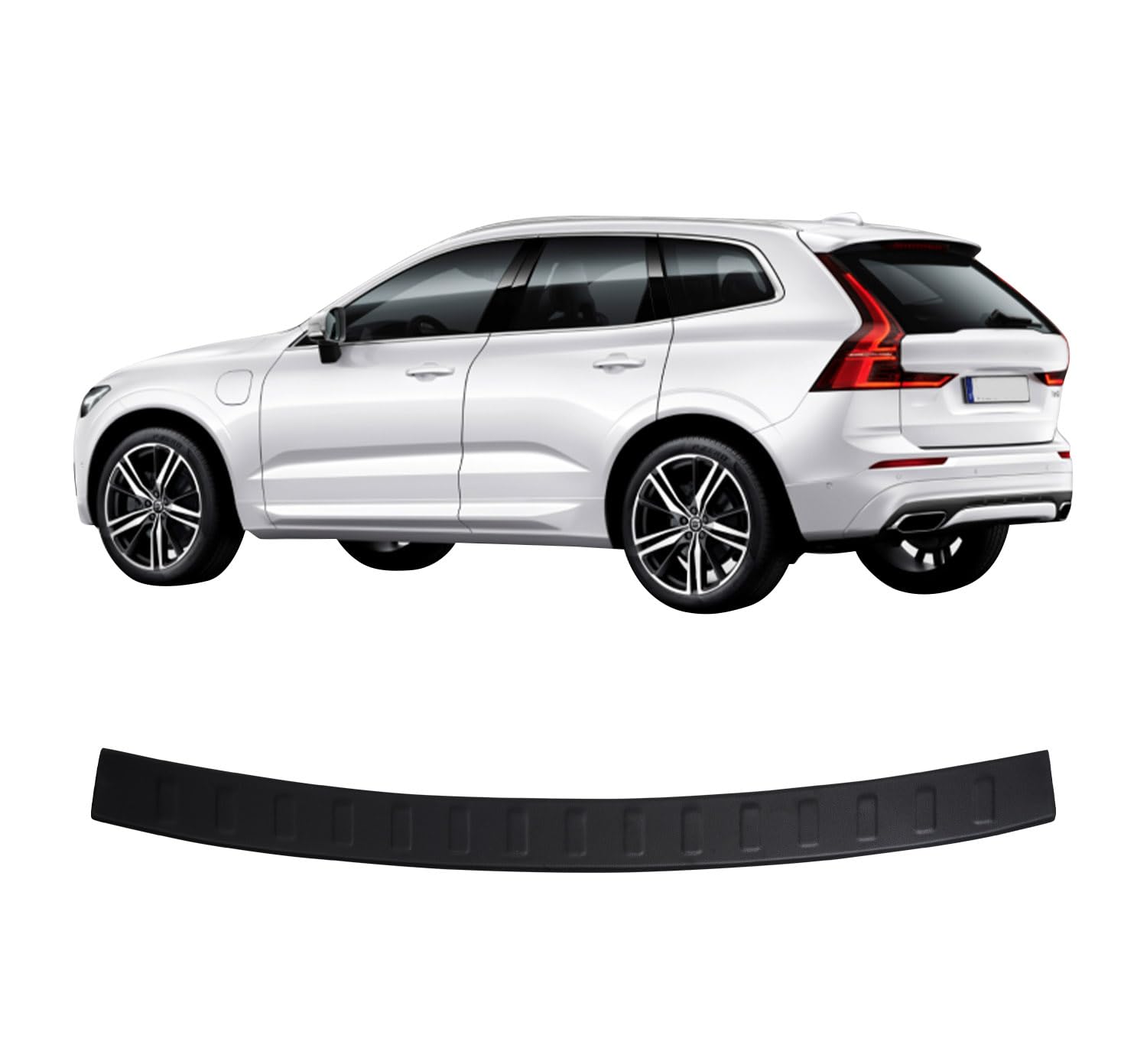 Heckstoßstangenschutz für Volvo XC-60 (2017-2022), Kratzschutzleiste, ABS-Kunststoff, Metalloptik, Autozubehör, Heckklappenschutz. von ACCESSOIRES FRANCE AUTO