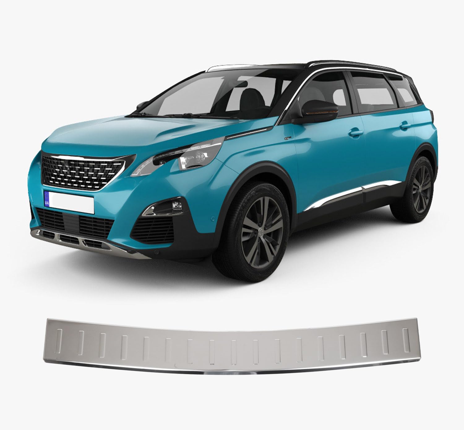 PEUGEOT 5008 (2017 und Plus) Heckstoßstangenschutz Verkleidung Kratzschutz Edelstahl Chrom Einstiegsleisten Auto Zubehör Heckklappe von ACCESSOIRES FRANCE AUTO
