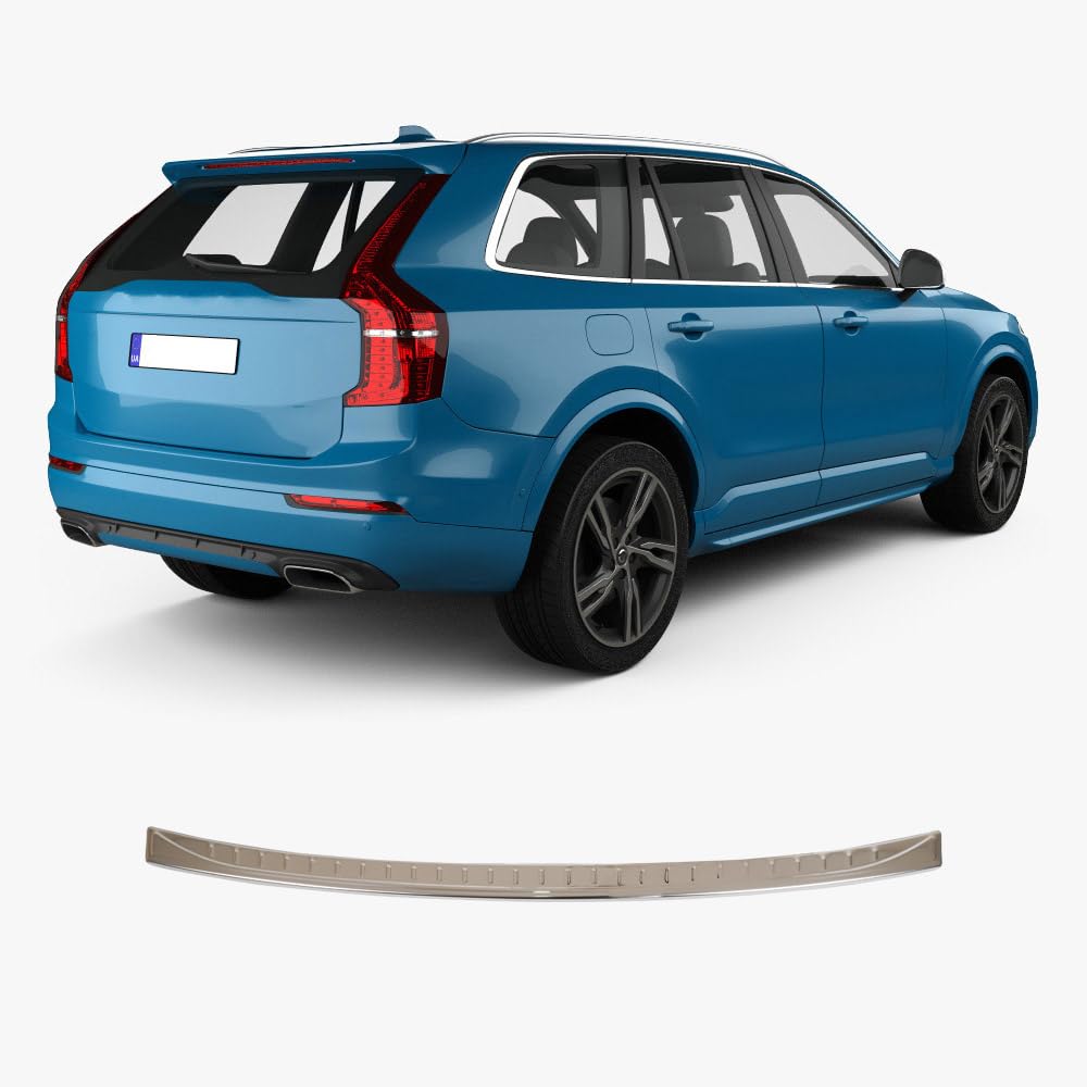 Volvo XC 90 (2015 und Plus) Heckstoßstangenschutz Verkleidung Kratzschutz Edelstahl Chrom Einstiegsleisten Autozubehör Heckklappe Kofferraumschutz von ACCESSOIRES FRANCE AUTO